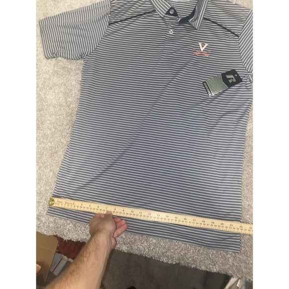 Russell Athletic Mens‎ Large VIRGINIA TECH HOKIES GOLF POLO Striped NEW w/TAGs - Picture 4 of 9